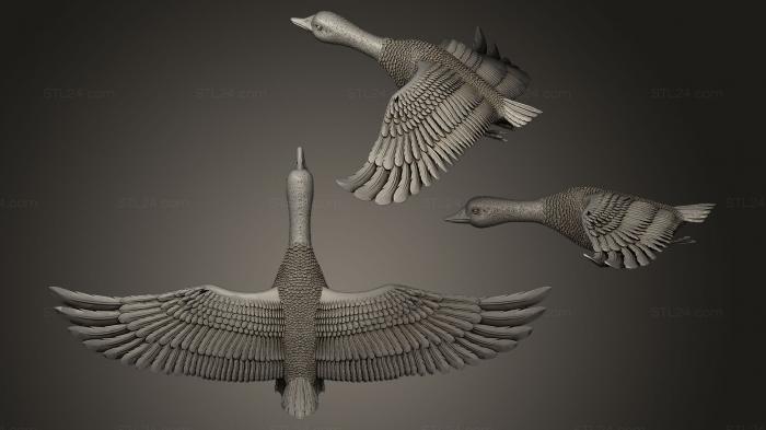 Статуэтки птицы (Утка, STKB_0020) 3D модель для ЧПУ станка